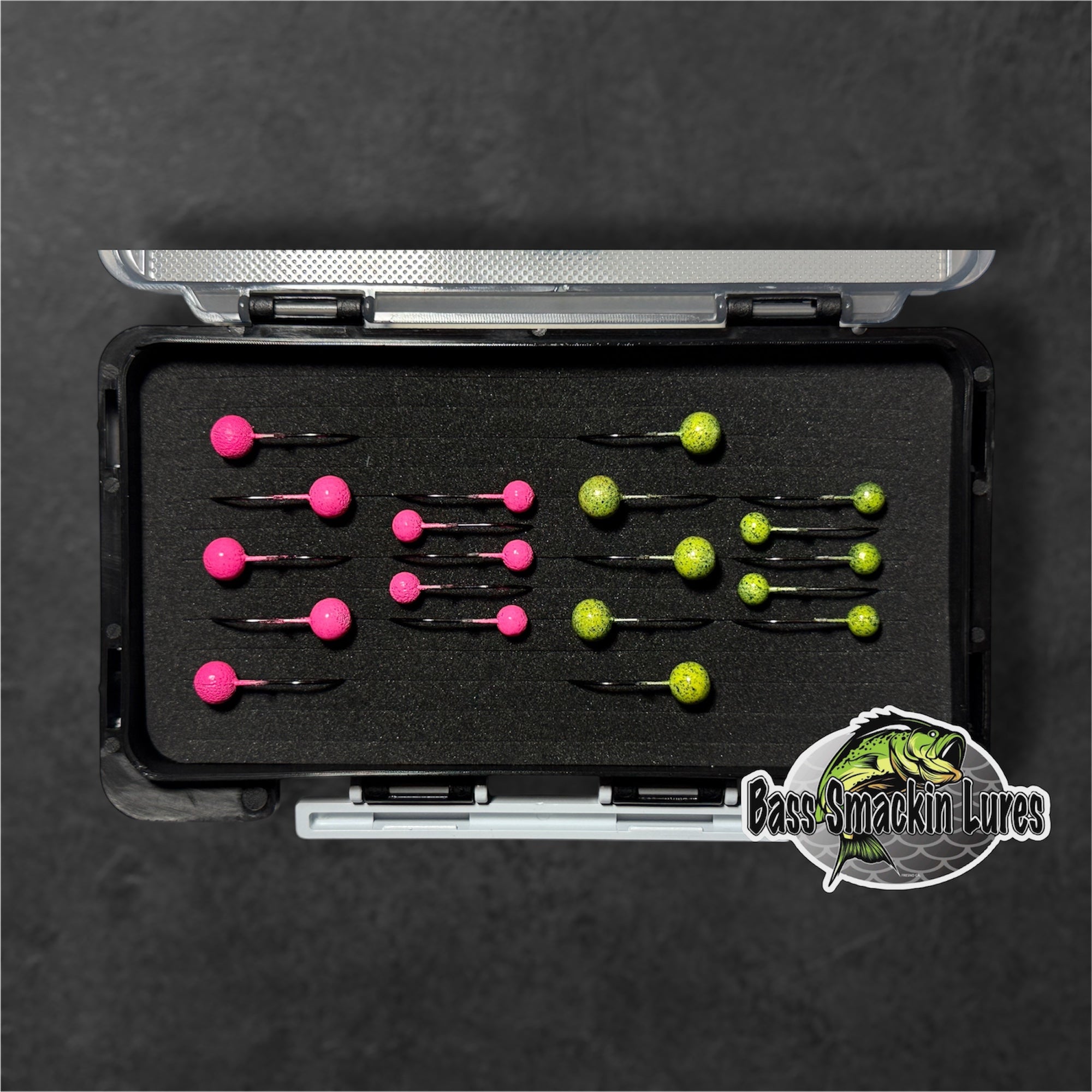JIG KIT 20ct (pink and green chartreuse pepper) – BASS SMACKIN LURES