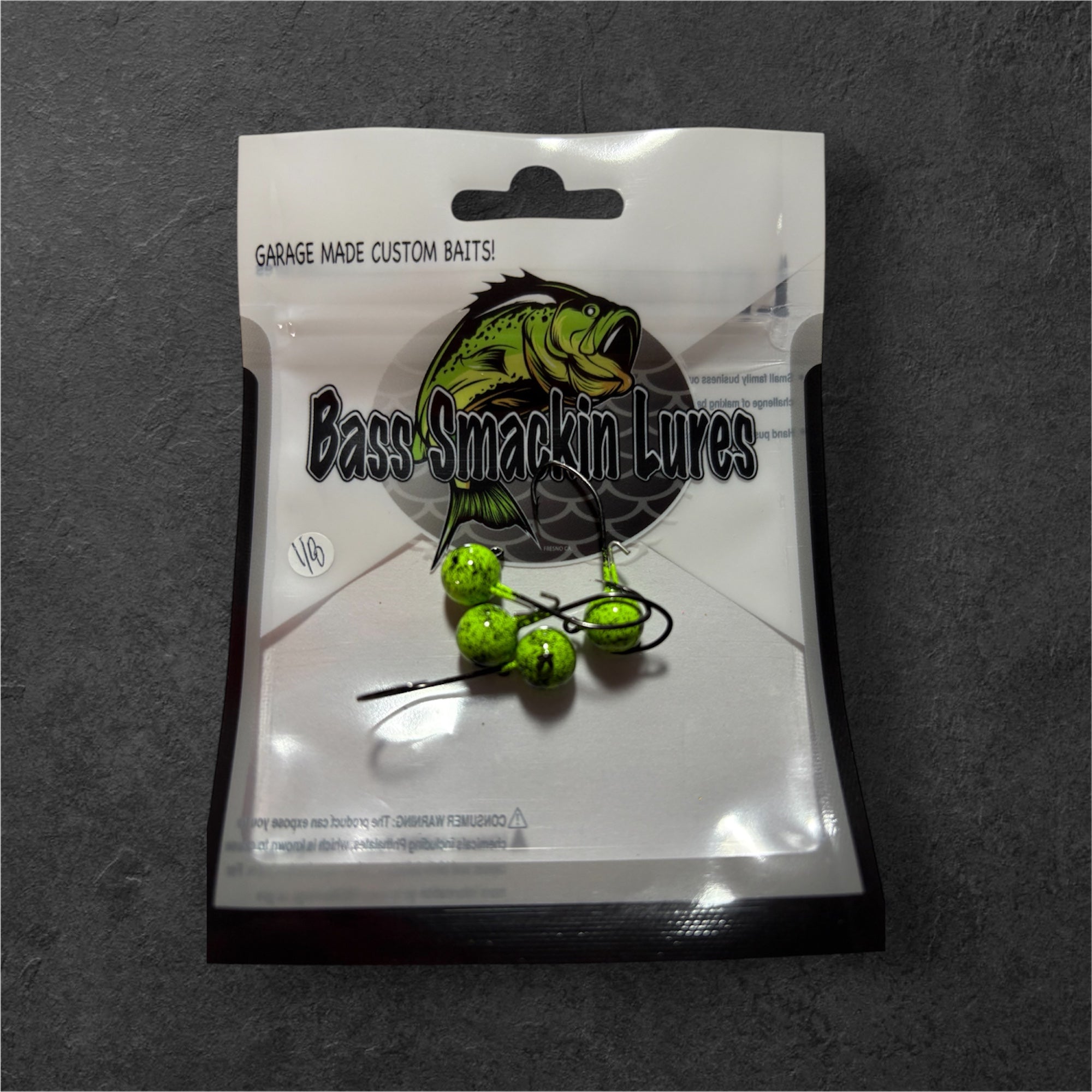 Jig Heads PK (1/8 - Black Dusted Chartreuse)
